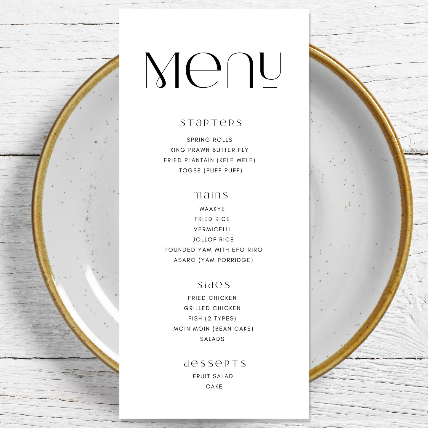 Load image into Gallery viewer, Quirky | Personalised Individual Menu
