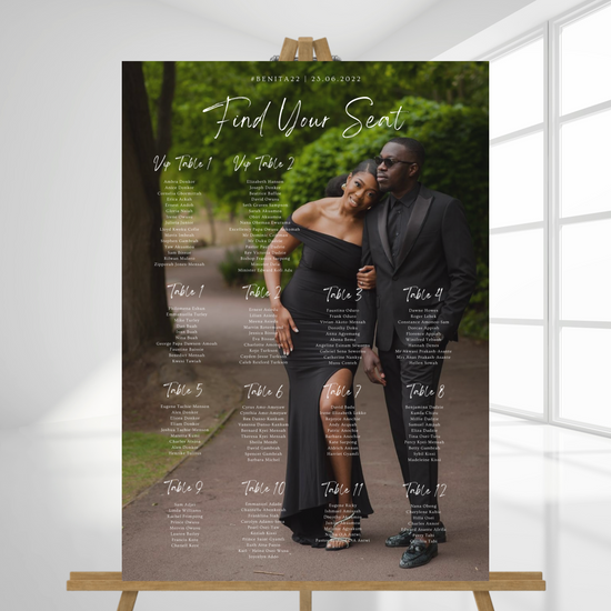 Portrait Table Portrait Custom Photo Seating Plan | Table Plan – Printee Planet