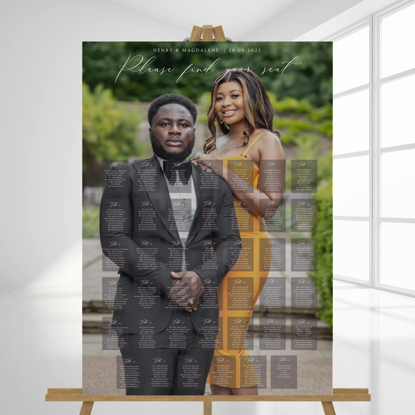 Portrait Custom Photo Seating Plan | Table Plan