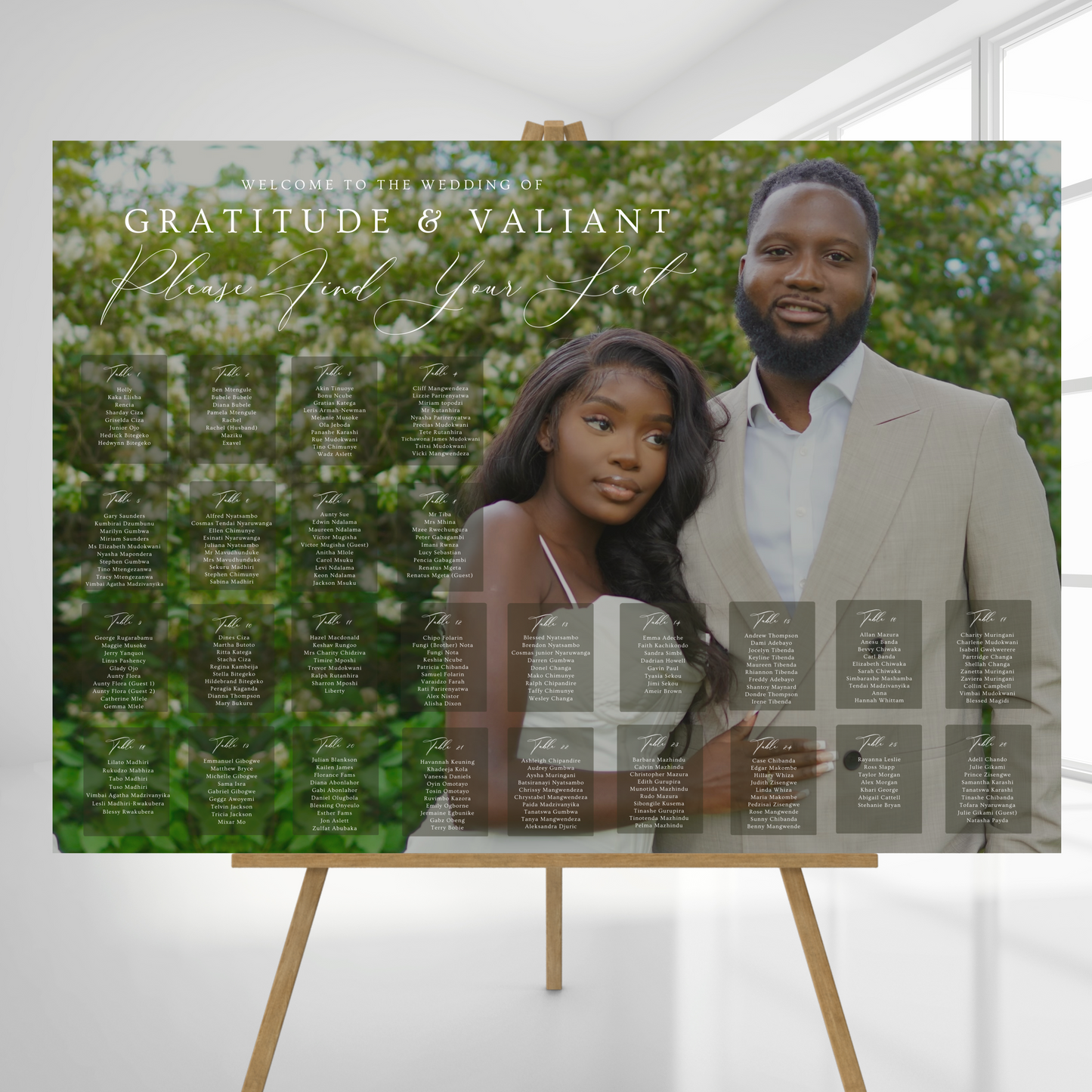Load image into Gallery viewer, Landscape Custom Photo Seating Plan | Table Plan
