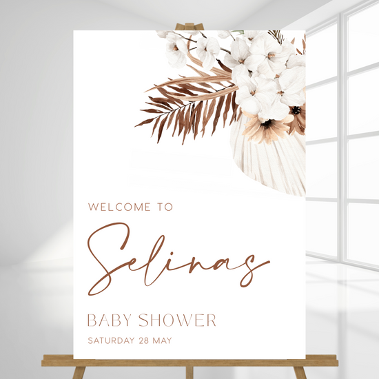 Baby Shower Welcome Sign | Pampas Grass