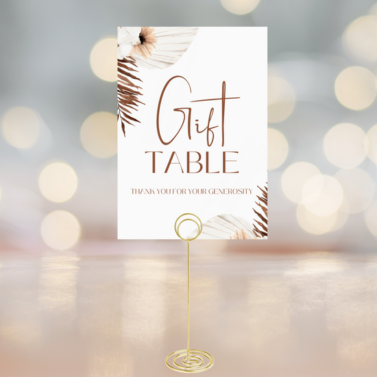 Gift Table Sign | Pampas Grass | A5