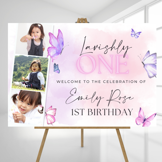 Baby Birthday Welcome Sign | Butterfly