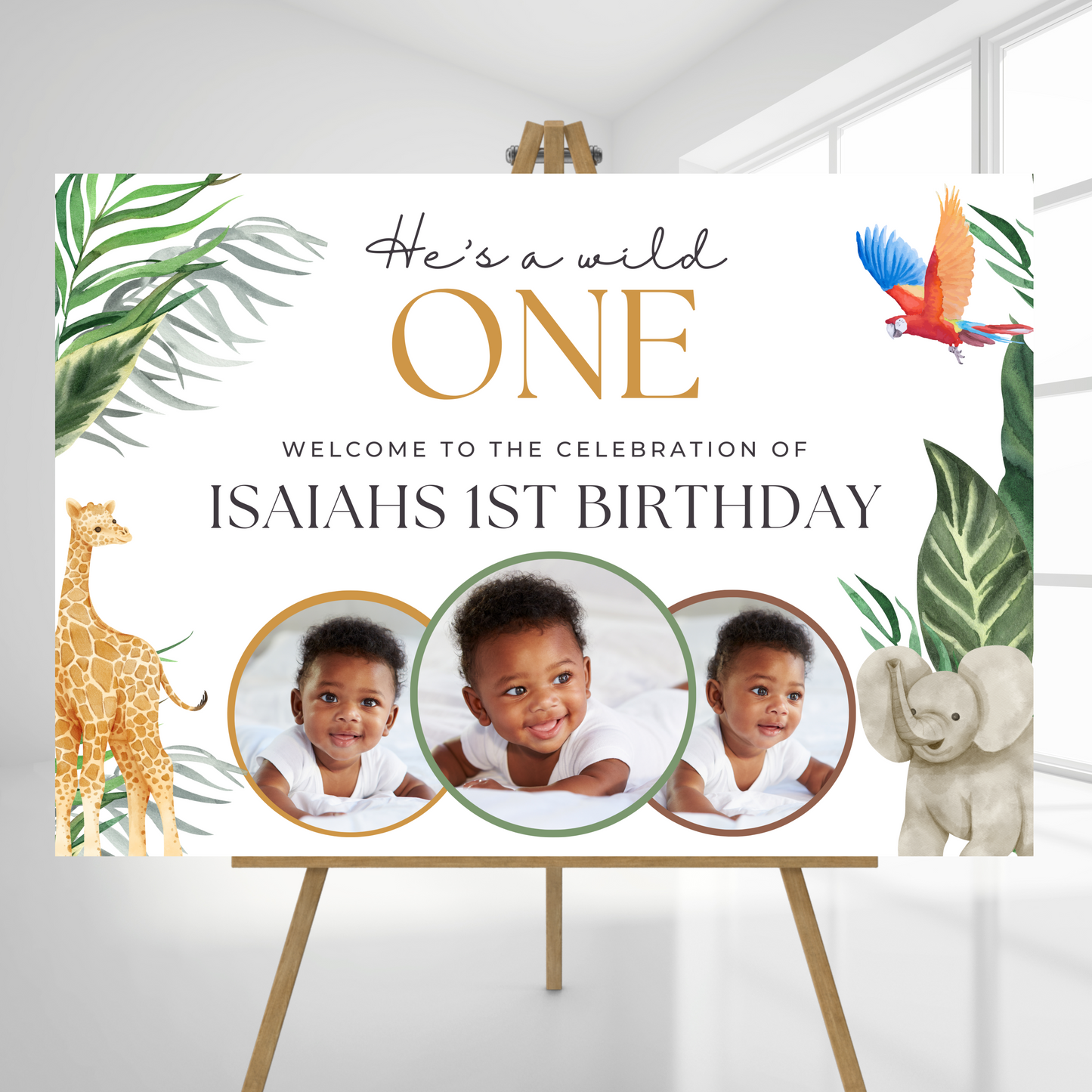 Baby Birthday Welcome Sign | Jungle Theme