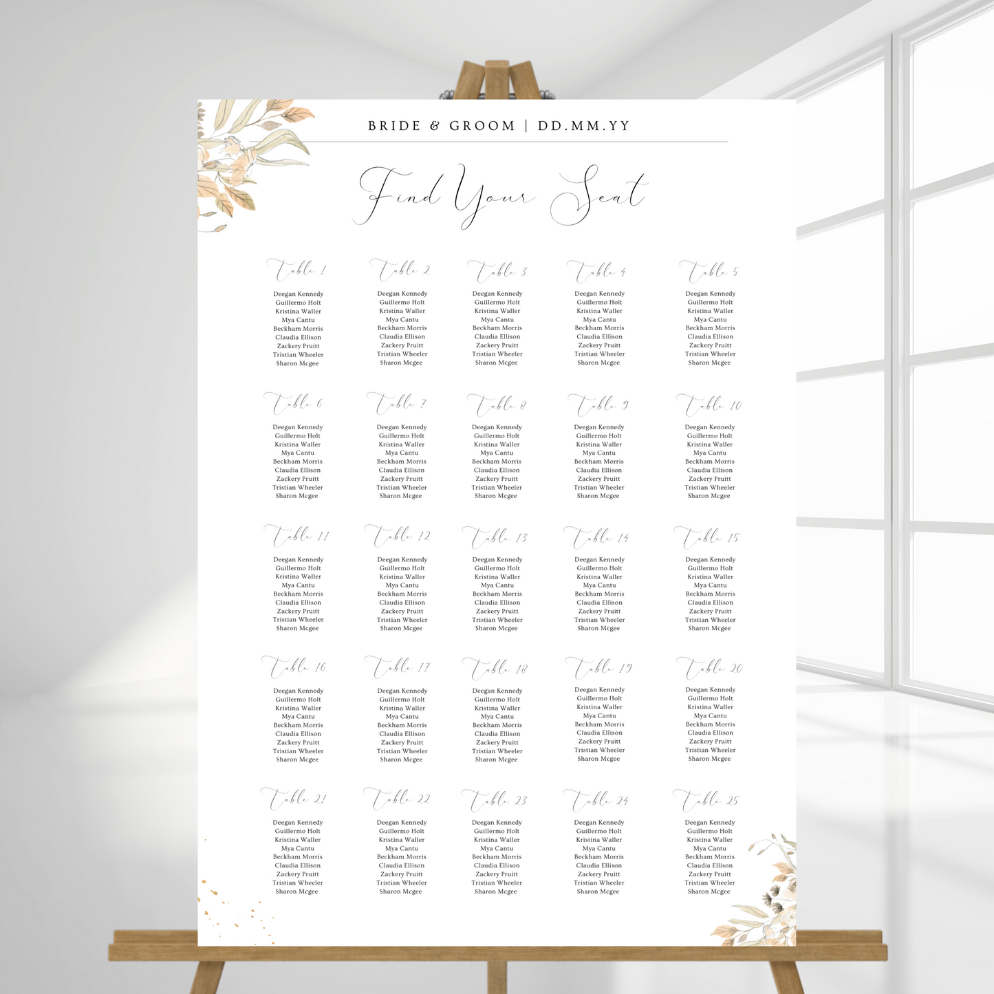 Load image into Gallery viewer, Nude Leaves Seating Plan | Table Plan
