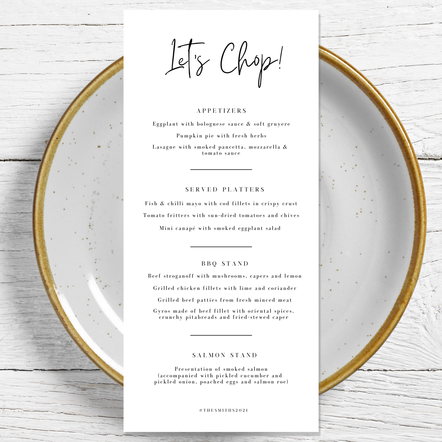 Let's Chop | Personalised Individual Menu