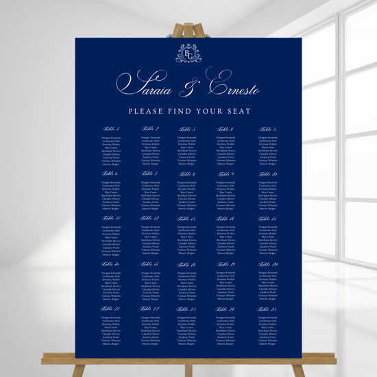 Royal Blue Seating Plan | Table Plan