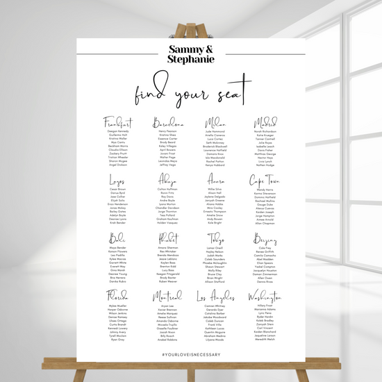 Modern Twist Seating Plan | Table Plan