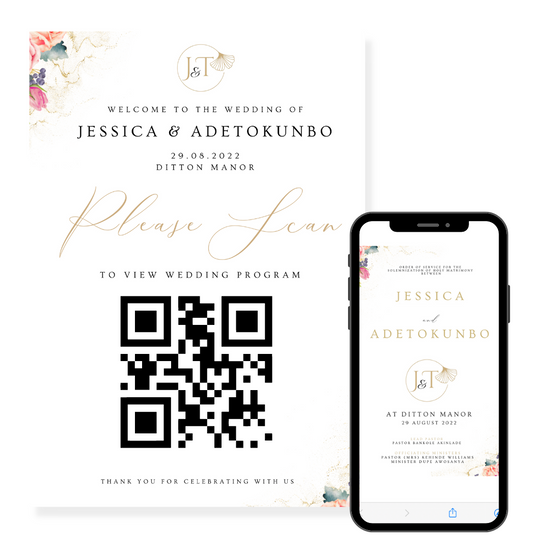 Digital Order of Service + QR Code Sign